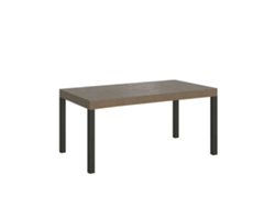 Mesa extensible Everyday Premium 120/380x90 cm en gris tórtola con patas antracita Itamoby