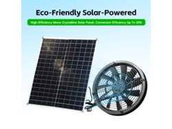 Ventilador Solar Para Camping Al Aire Libre, Panel Solar De 20 W, 3000 Rpm, Resistente Al Agua Ip65, Para El Hogar, Caravana, Invernadero Y Animales.