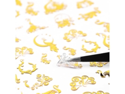 Rebe - 6 adesivos de unhas à prova d'água em estilo chinês com dragão e fênix (dourado)