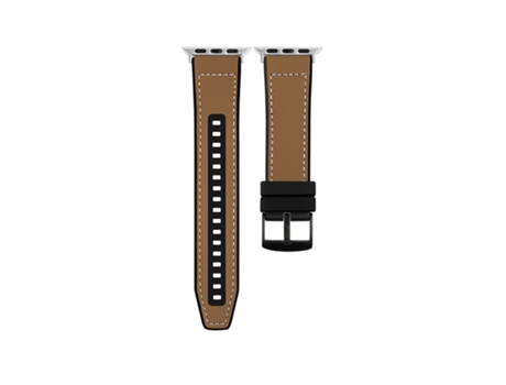 Correa de reloj inteligente para Apple Watch Series 7 de 41 mm de silicona de cuero híbrido (marrón)