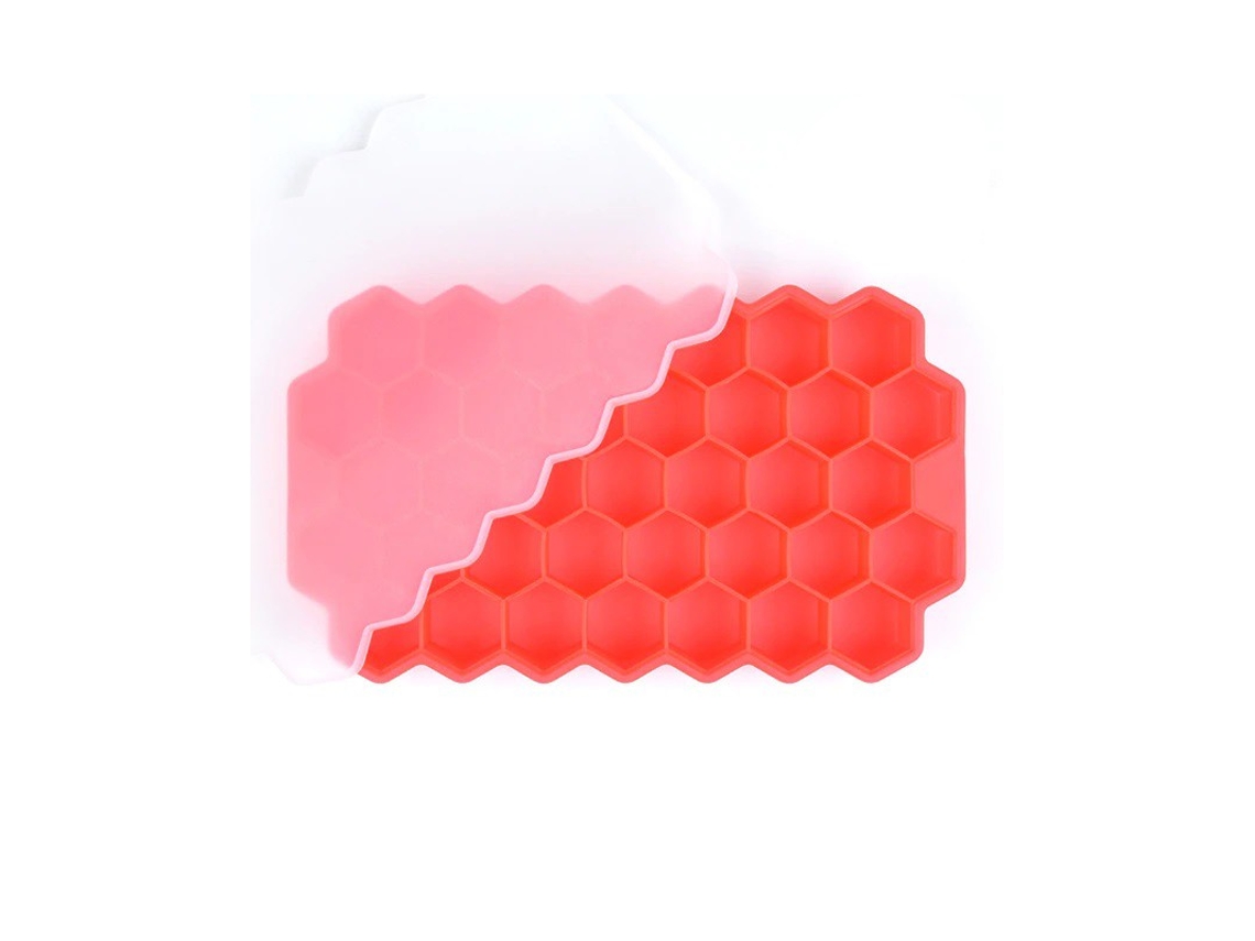 Cubo De Hielo De Silicona Reutilizable Con Tapa Extraíble - Rojo - Goeik