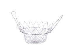 Cesta De Freír De Malla Plegable Para Patatas Fritas Y Alimentos Fritos - Acero Inoxidable