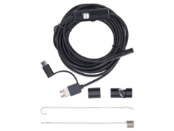 Endoscopio 3 en 1 para Android de 7 mm, USB tipo CE Micro USB, impermeable, inspección de tuberías y automóviles, boroscopio con 6 LED y cable de 5 m