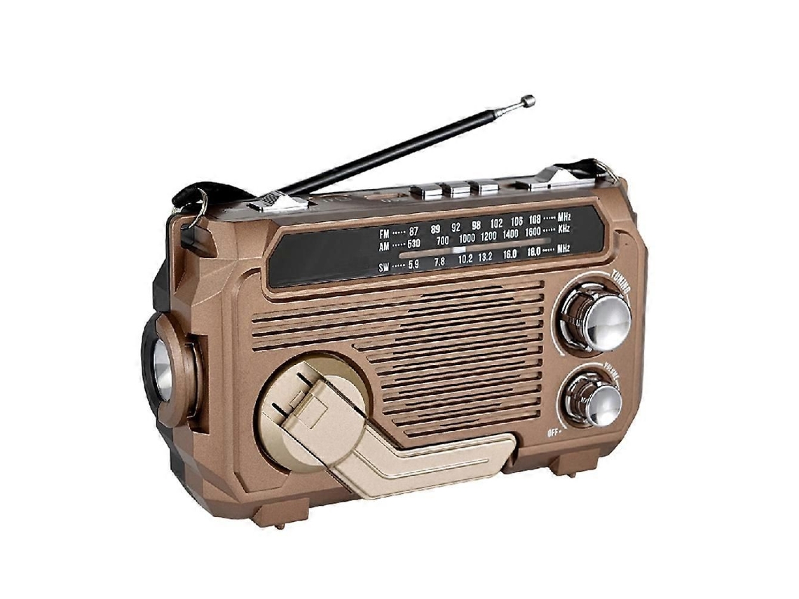 Rádio Portátil Am/fm/sw Com Energia Solar E Manivela, Rádio De Emergência Com Suporte Para Usb E Cartão Tf, Rádio Multibanda Com