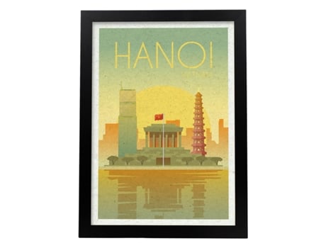 Póster NACNIC de Hanoi. Estilo Vintage. Ciudad en Colores. Anuncio Hanoi