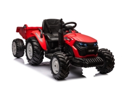 Tractor de batería rojo HC 306 con remolque de 24 V B.active