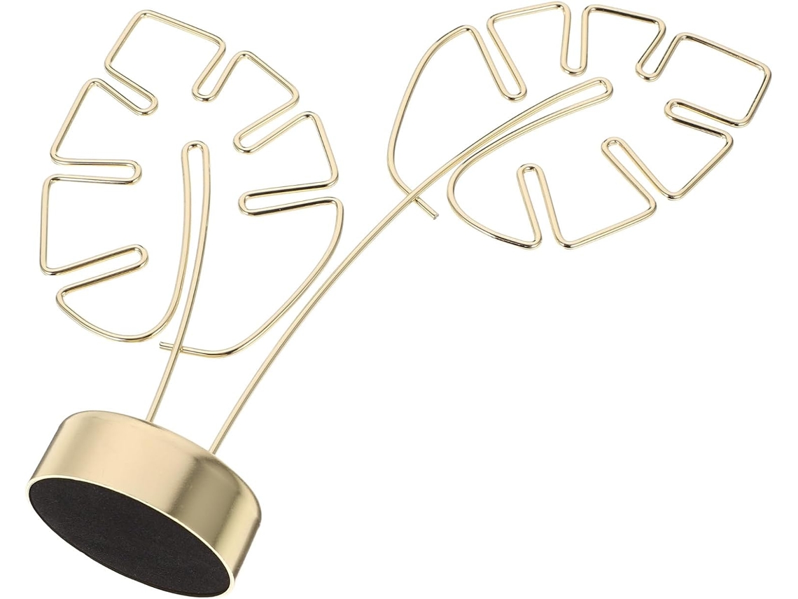 Portatarjetas Creativo Forma Monstera Acero Inoxidable Ideal Soporte Notas Decorar Bodas Fiestas Compromiso