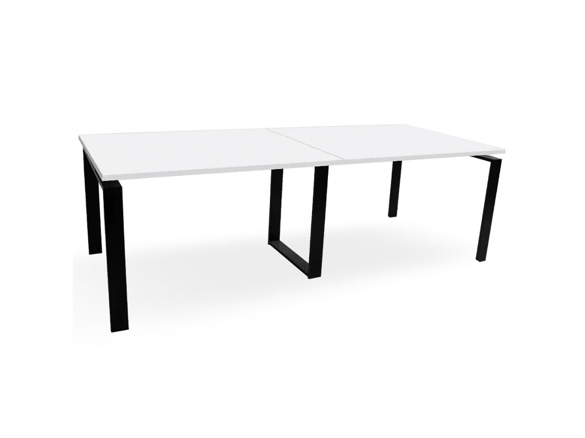 Mesa de Reuniones. Estructura metálica Negra. 300x120 cm. Blanco. OFILIKE OFILIKE