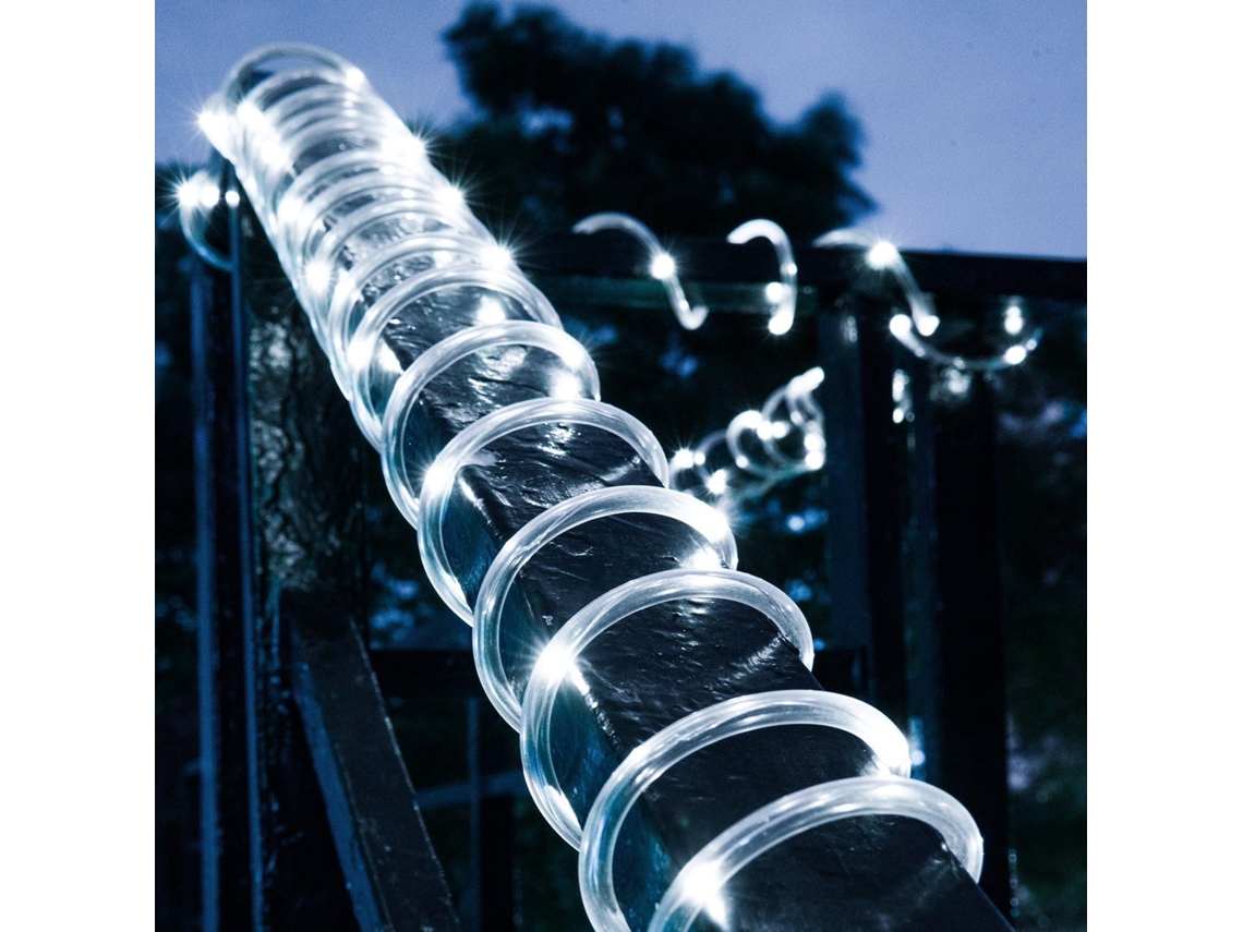 Tira De Led Solar De 12 M, 100 Led, Guirnalda De Luces Para Exteriores Resistente Al Agua (blanca)
