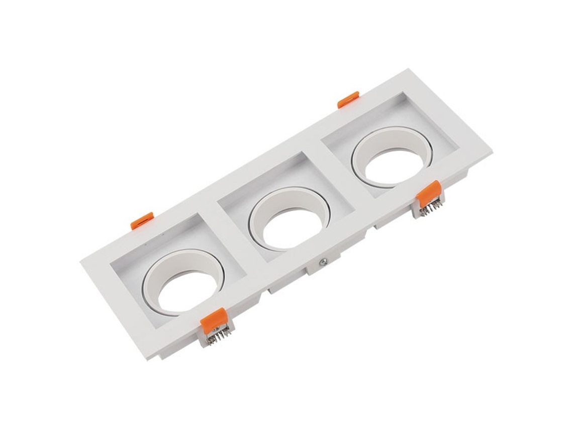 Aro para Foco de Empotrar Hecate 3Xgu10/Gu5.3 Mr16 C.27 2Xl.10 2Xalt.3 6Cm en Pc Blanco FERRIMEX