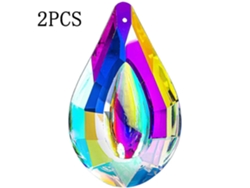 Colgante de cristal arcoíris en forma de lágrima con prismas para guirnaldas de luces - Ideal para bodas