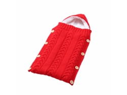Bolsa térmica para cochecito Chrui Manta de punto para recién nacido (roja)