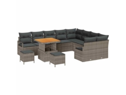 Maison Exclusive - Conjunto De Sofá De Jardín Con Cojín Con Almohada 12 Pcs Gris