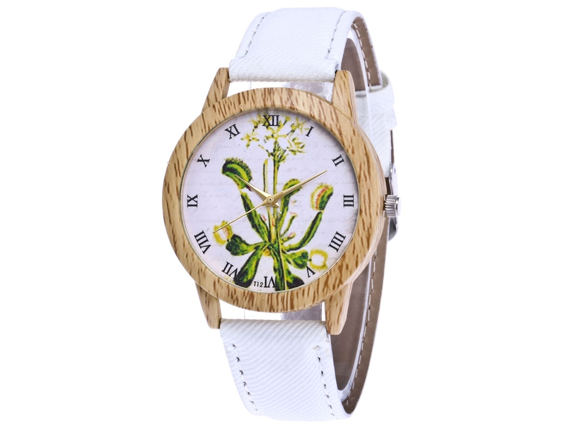 Reloj De Cuarzo Informal Para Parejas Con Sencilla Correa De Mezclilla Blanca.