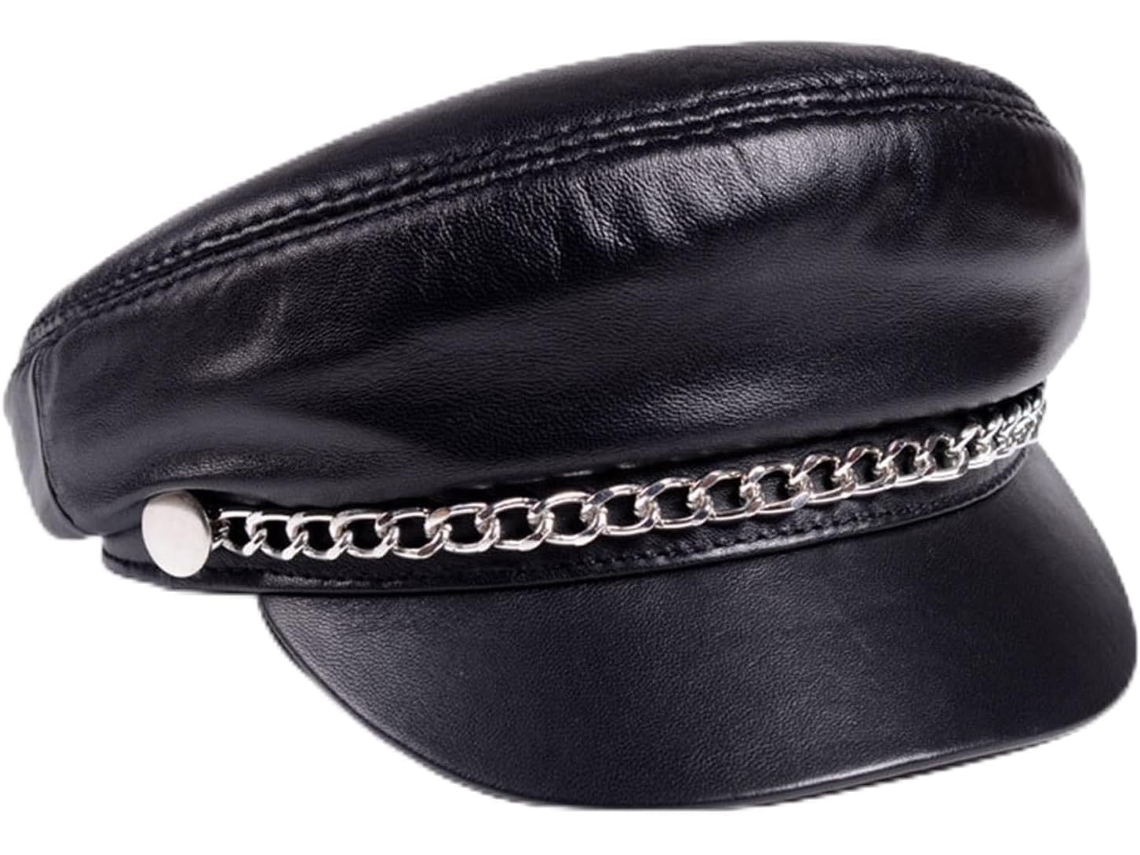 Gorra De Béisbol Unisex Negra De Cuero Genuino, Resistente Al Viento, Completamente Nueva, Primavera/invierno.