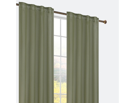 Cortina con clips ocultos 140 x 260 cm Verde - Individual