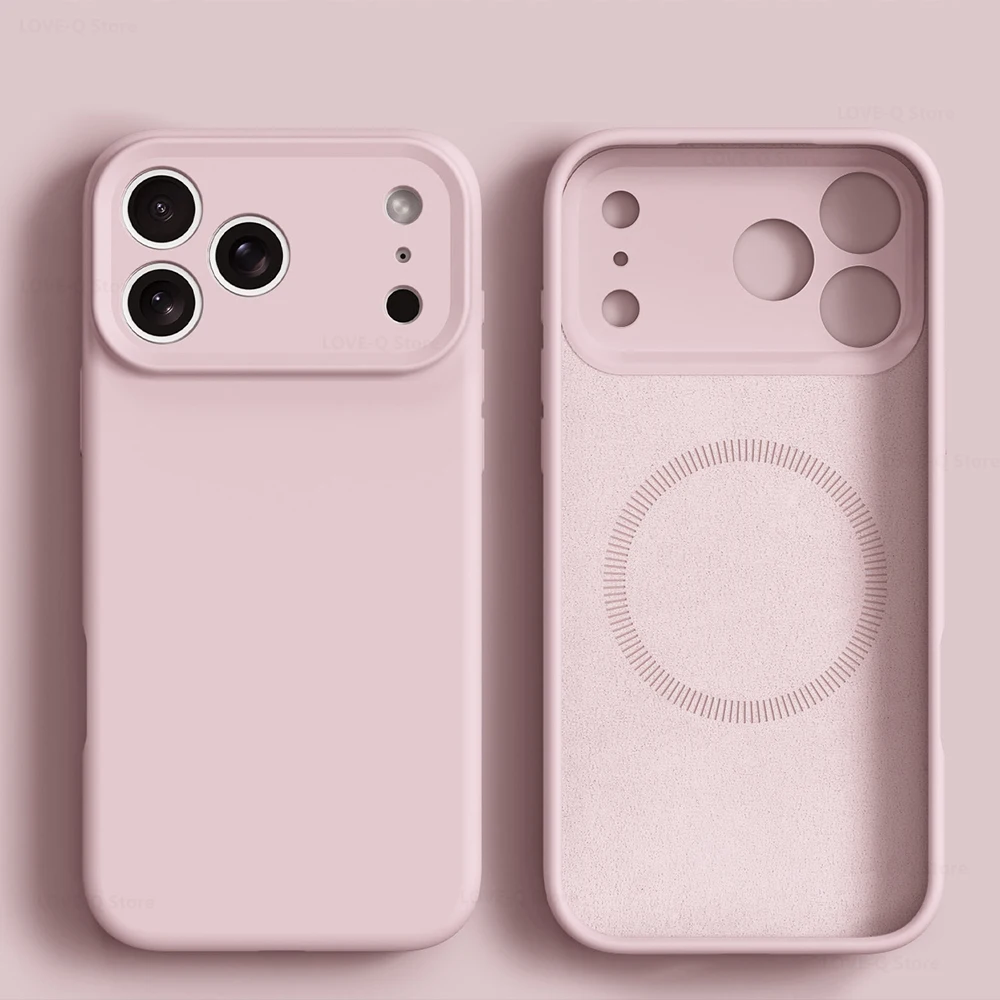 (iphone 13 Rosa) Funda Magnética De Silicona Líquida Para Teléfono, Apta Para Iphone