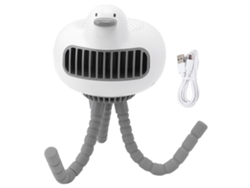 Ventilador Portátil Para Cochecito Con Clip, Bajo Nivel De Ruido, Batería De 3600 Mah, Rotación De 130 Grados, Blanco.