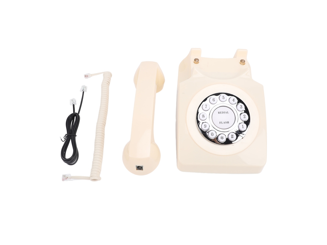 Teléfono de disco vintage con voz nítida y almacenamiento de números