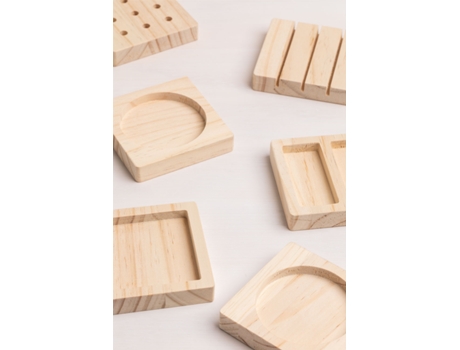 Juego de Organizadores de Mesa SKLUM Nimes (Beige - Madera de Pino)