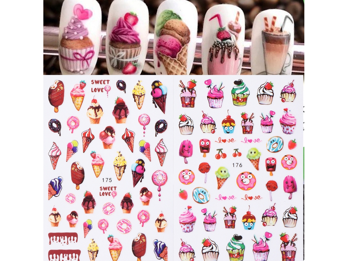 Kit de 2 pegatinas 3D para uñas con diseño de mal de ojo, decoración de uñas para verano.