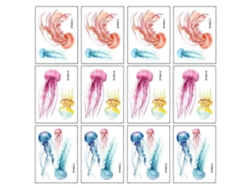 Adhesivos de pared para baño con diseño de medusas, adhesivos removibles, paquete de 36 piezas para Rosewell Home
