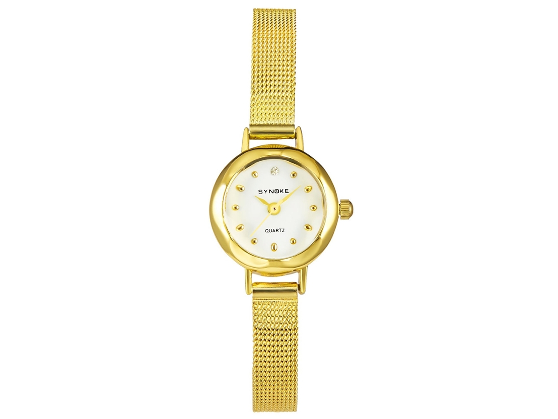 Reloj De Pulsera Synoke Para Mujer, Sencillo Y Elegante, Con Movimiento De Cuarzo, Color Dorado.