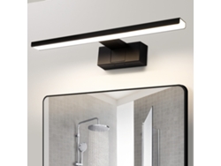 ZMH Lámpara de espejo de baño LED negra 60CM IP44 blanco neutro Aplique de pared para sótano