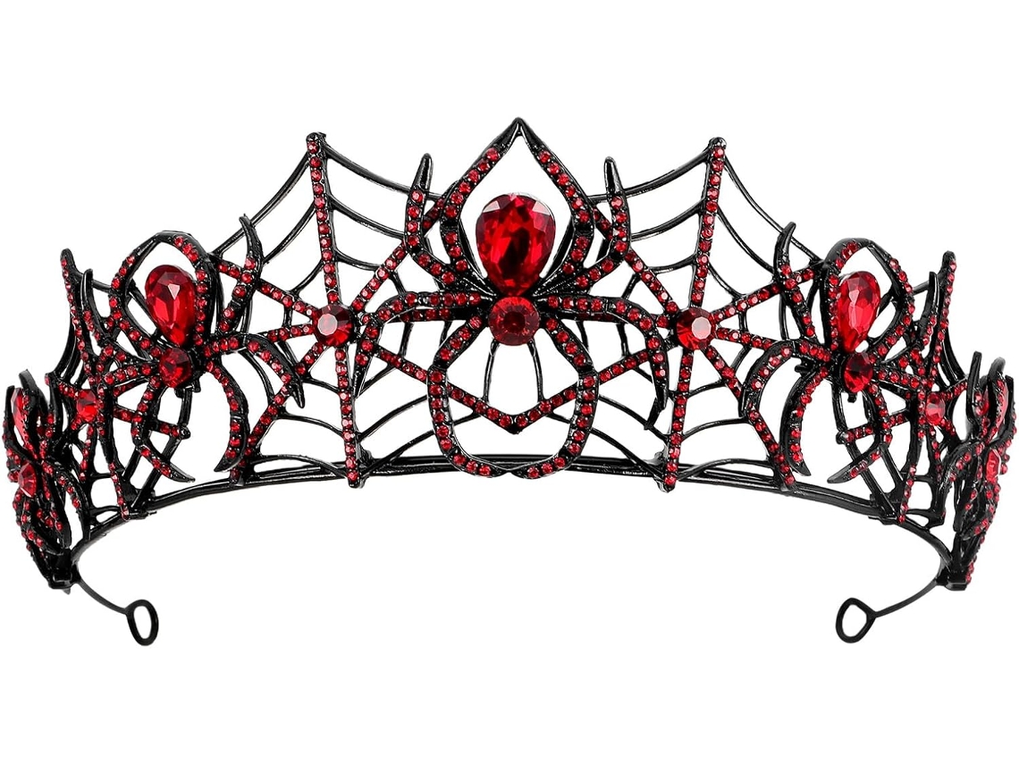 Diadema Gótica De Araña Con Diamantes De Imitación Para Mujer, Diadema Para Cosplay, Talla Única, Diadema Negra Para Halloween.