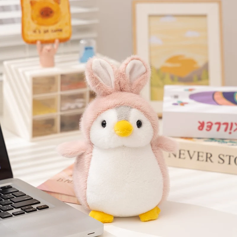 (rosa, 20cm) Lindo Brinquedo De Pelúcia Realista De Pinguim Estilo Anime