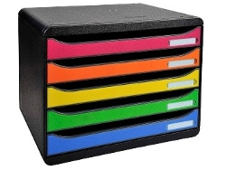 Archivador EXACOMPTA 308798D (Negro - Cajones Cloridos - 27x35.5x27cm)