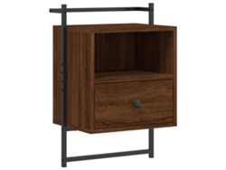 Maison Exclusive - Mesita De Noche De Pared Marrón Roble 40x30x61 Cm