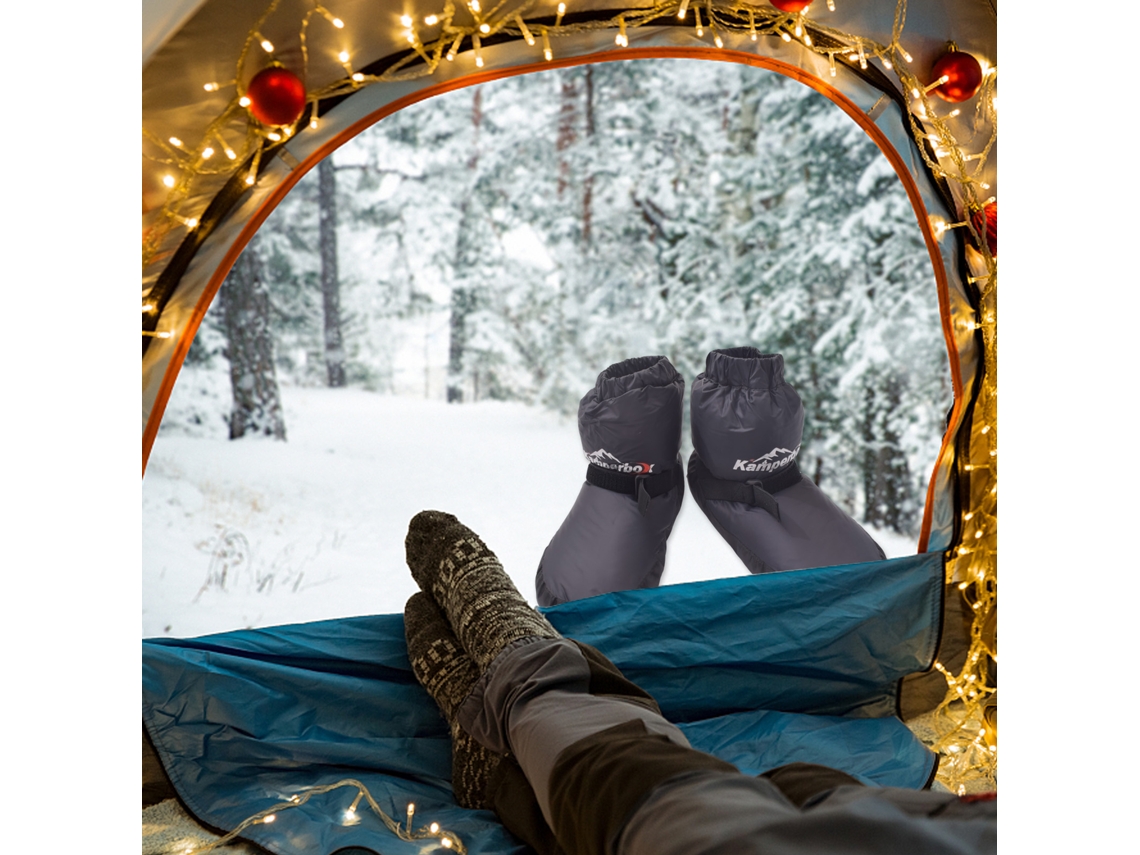 Botas De Plumas Acogedoras Para Invierno Con Cordón Ajustable Para Acampar Y Dormir - Unisex