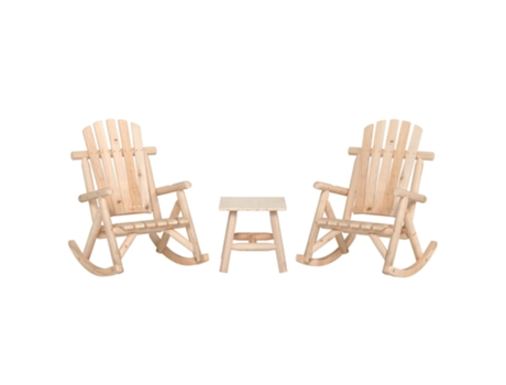 Conjunto 3 de muebles de jardín VIDAXL madera maciza de abeto