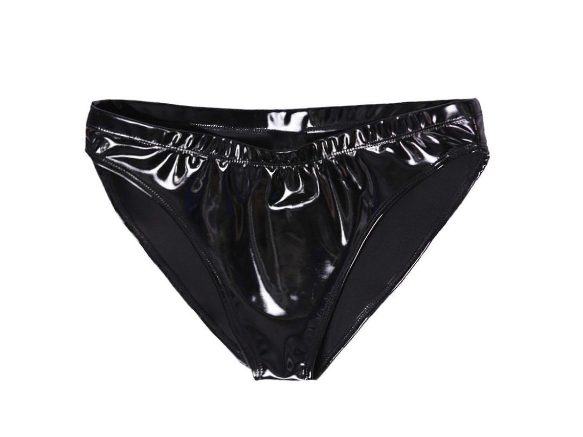 Panties De Cuero Sexy Para Mujer Open Crotch Sissy Alto Largo Pvc Tallas S-xxxl Negro Xxl Negro
