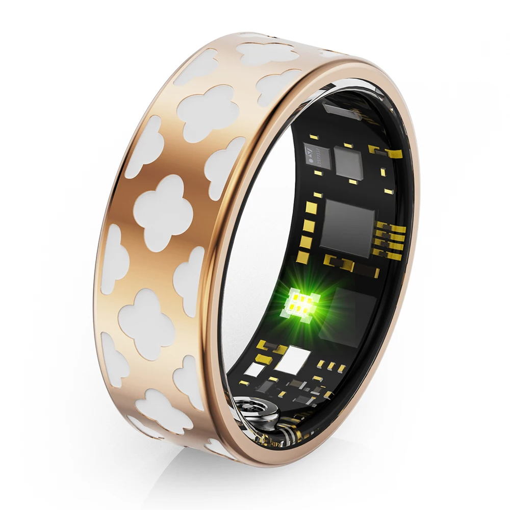 Anillo Elegante Para Mujer (talla 9, Oro Rosa) Con Diseño Esmaltado E Impermeable.