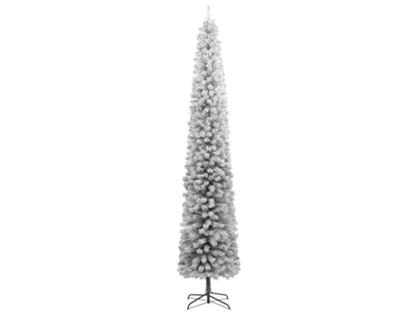 VIDAXL Árbol Navidad estrecho con soporte y nieve artificial PVC 270cm