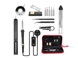 Kit De Soldadura 14 En 1 Con Soldador De 60 W, Temperatura Ajustable Y Accesorios.