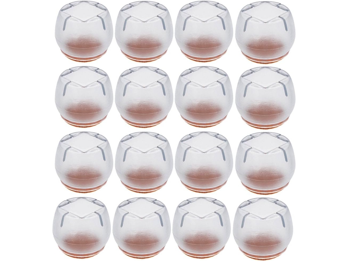 16 pzs de fundas para pies de silla 26–31 mm redondas y cuadradas en silicona, protección para muebles patas de silla y mesa anti-rayaduras LAOPIPFU