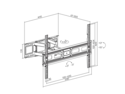 Soporte de Pared MACLEAN MC-710N (Negro - Metal - Acero - 37 - 80)