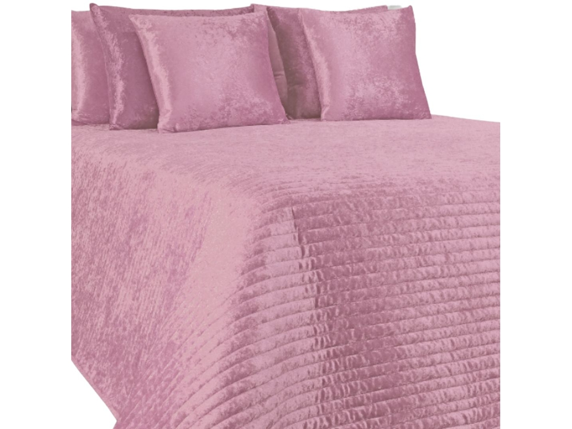 Funda Nórdica Bouty de Terciopelo Liso Rosa Medio