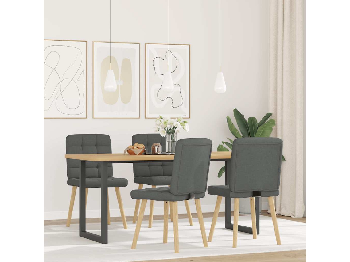 Maison Exclusive - Sillas De Comedor Giratorias 4 Unidades Tela Gris Oscuro