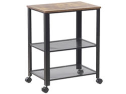 Carrito de cocina BELIANI Bolzano de Tablero de partículas Negro 60x40x78