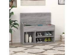 Mueble Zapatero | Banco Zapatero Madera Contrachapada Gris Sonoma 80x30x45 Cm