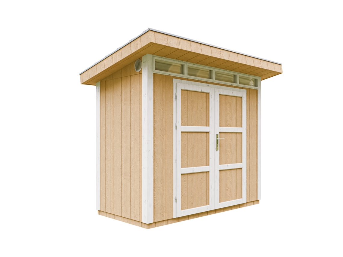Caseta Jardin Exterior paneles a base de Madera LP SmartSide 3m2 con Suelo y Baldosas Bituminosas - L161xA294xA239 cm - TIMBELA M901A - Harvest honey