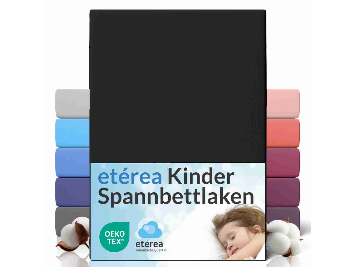 Sábanas Ajustables Etérea Elástico Colchones Hasta 25 Cm 60x120 - 70x140 Cm Negro
