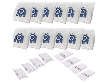 Acessórios de Aspirador 12 Bolsas Aspirador + 8 Filtros Compatibles Hyclean Miele Gn 3D 10408410 Classic C1 Efficiency