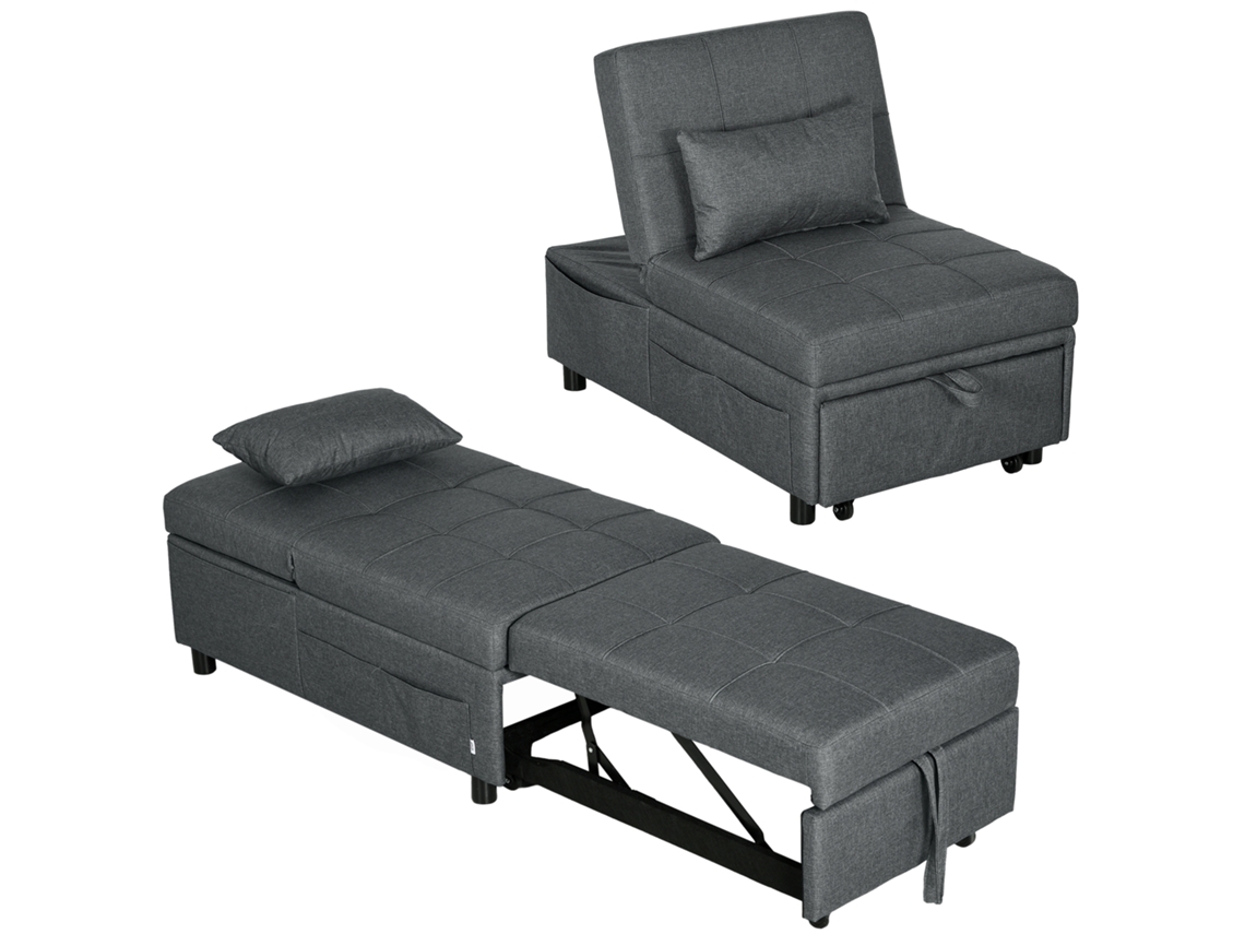 Sofá cama multifuncional 4 en 1, sillón convertible ajustable.