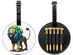 Bolsa para tees de golfe com pingente de panda, preta, fácil de transportar | S/MARCA