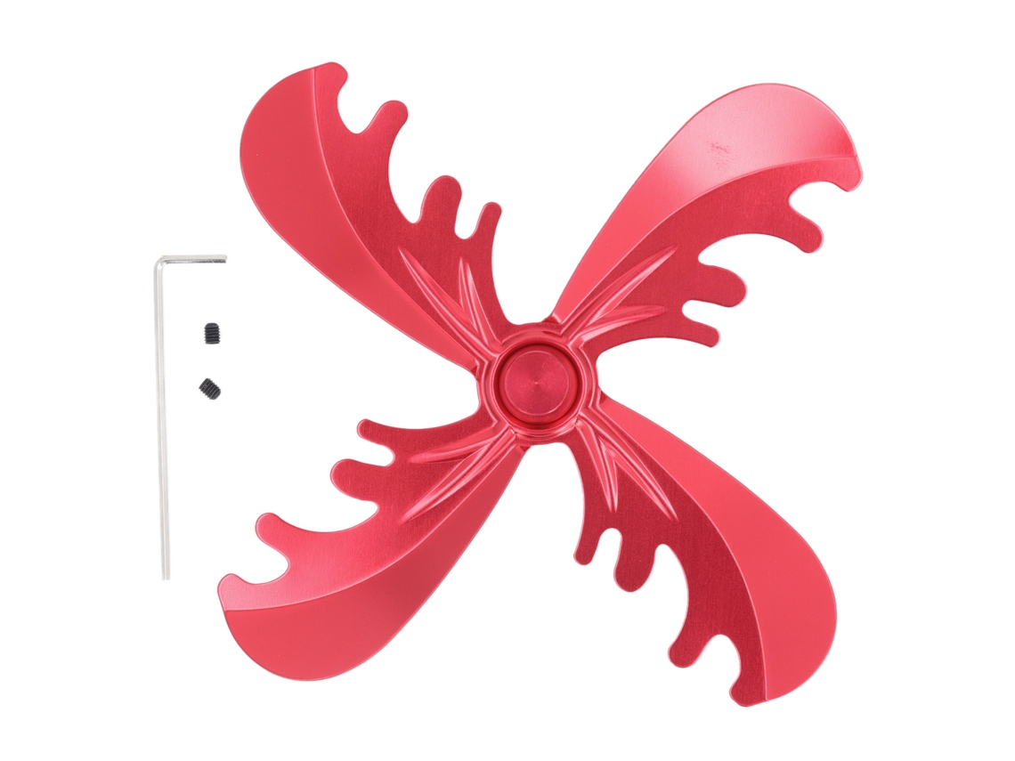 Ala De Ventilador Para Estufa 180mm 4 Aspas De Aluminio Calor Activado Hogar Rojo